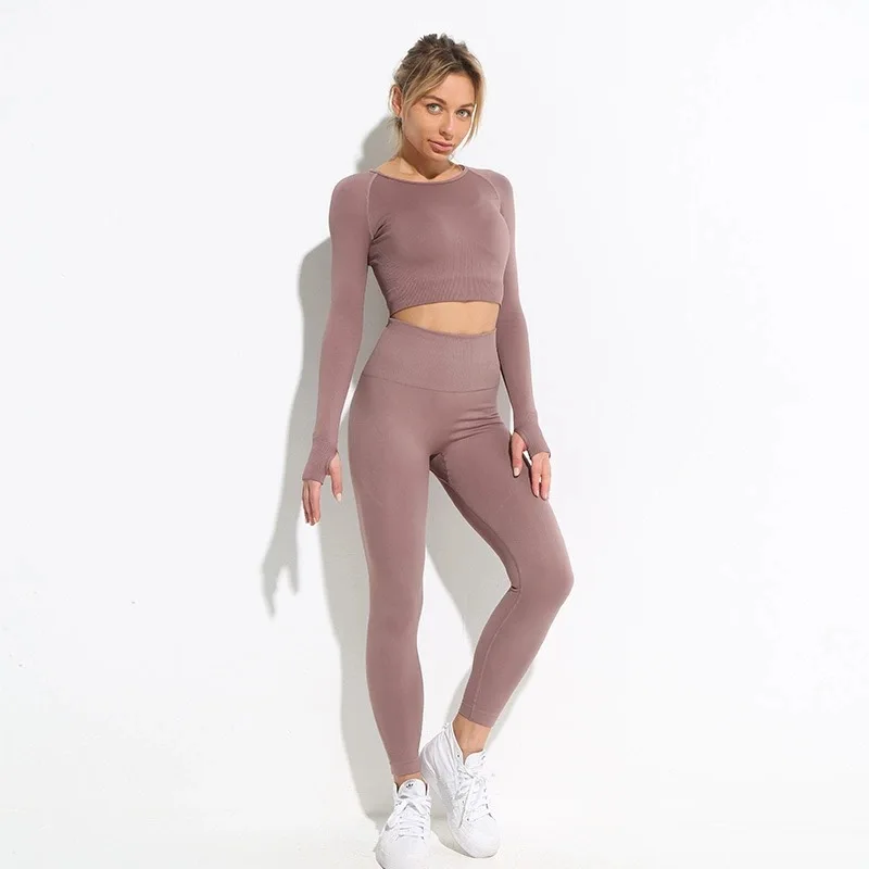 

Seamless Women Yoga Set Workout Shirts Sport Pants Bra Gym Suits Fitness Shorts Crop Top High Waist Running Leggings Sports Sets