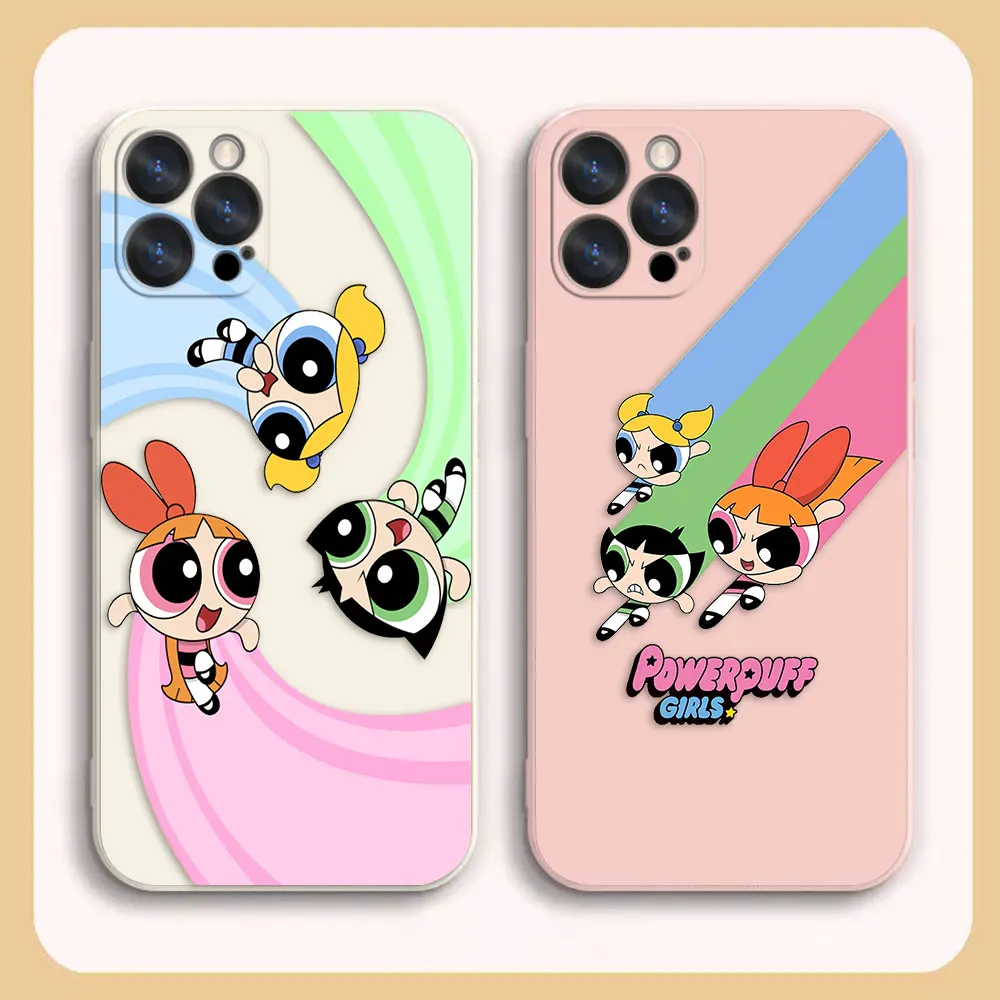 

Cute The Powerpuff Girls Case For Apple iPhone 14 13 12 11 Pro XS Max Mini X XR SE 7 8 6 6S Plus Colour Shockproof Liquid Case