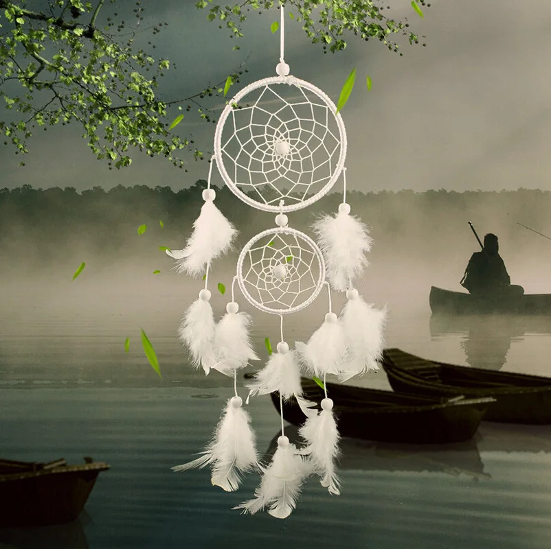 

2022 Hot Dream Catcher Room Decor Feather Weaving Catching Up The Dream Angle Dreamcatcher Wind Chimes Indian Style Religious