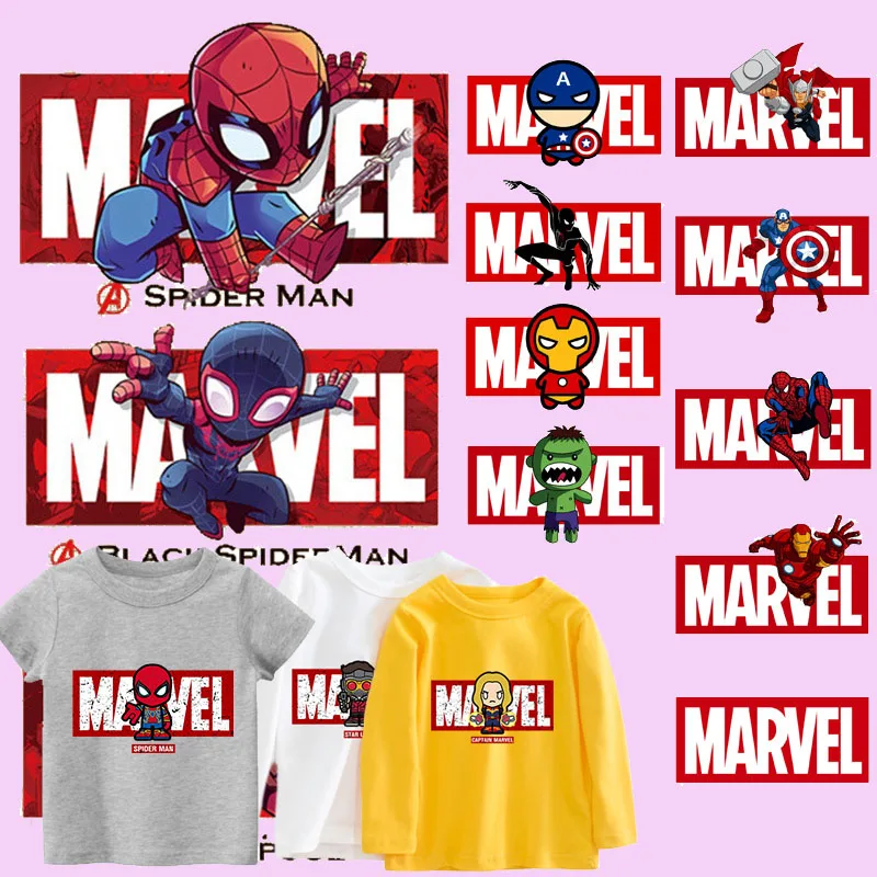 Нашивки Marvel Человек-паук Капитан Америка Железный человек глажка Горячие