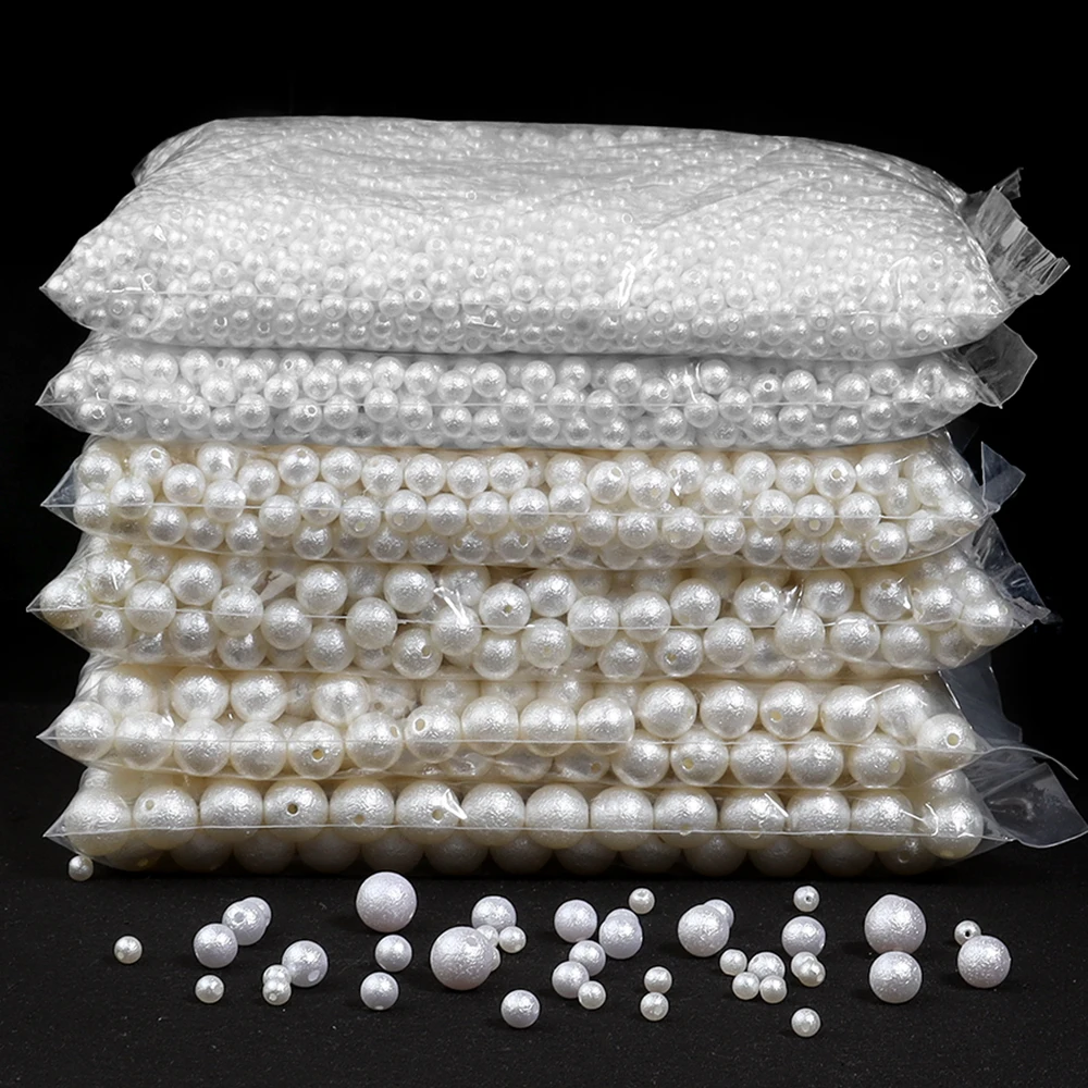

50-300pcs/Lot Rund Frosting ABS Imitation Pearl Beads for Jewelry Making Acrylic Beads DIY Earring Bracelet Necklace Wholesale
