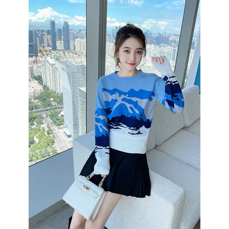 

Пуловер вязаный женский, Осень-зима 2023, дизайнерский осенний Топ, супермягкий и клейкий свитер, пуловер для женщин