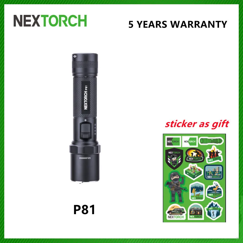 NEXTORCH 2600 Lumens Rechargeable LED Flashlight Mini Handheld Light USB Rechargeable for Police Law Enforcement Hunting Camping
