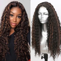 sivir synthetic lace hair long curly middle parting brazilia wig female blackbrown cosplaydailyparty high temperature fiber