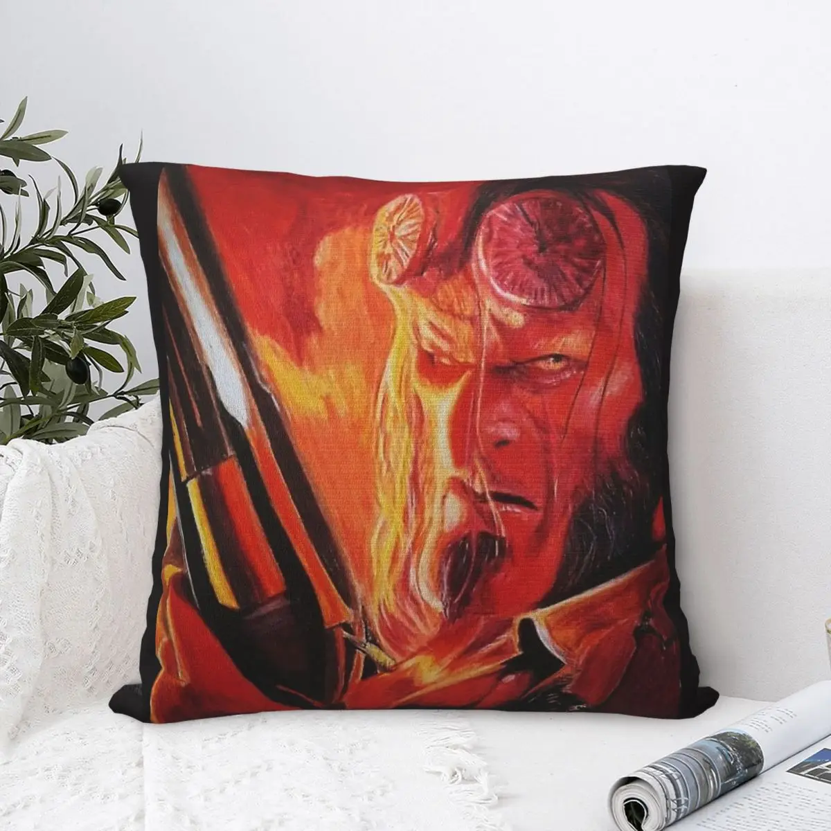 

Hellboy AKA David Harbour Throw Pillow Case Science Fiction Harbour Magic High Tech Cushion Home Sofa Decorative Hug Pillowcase