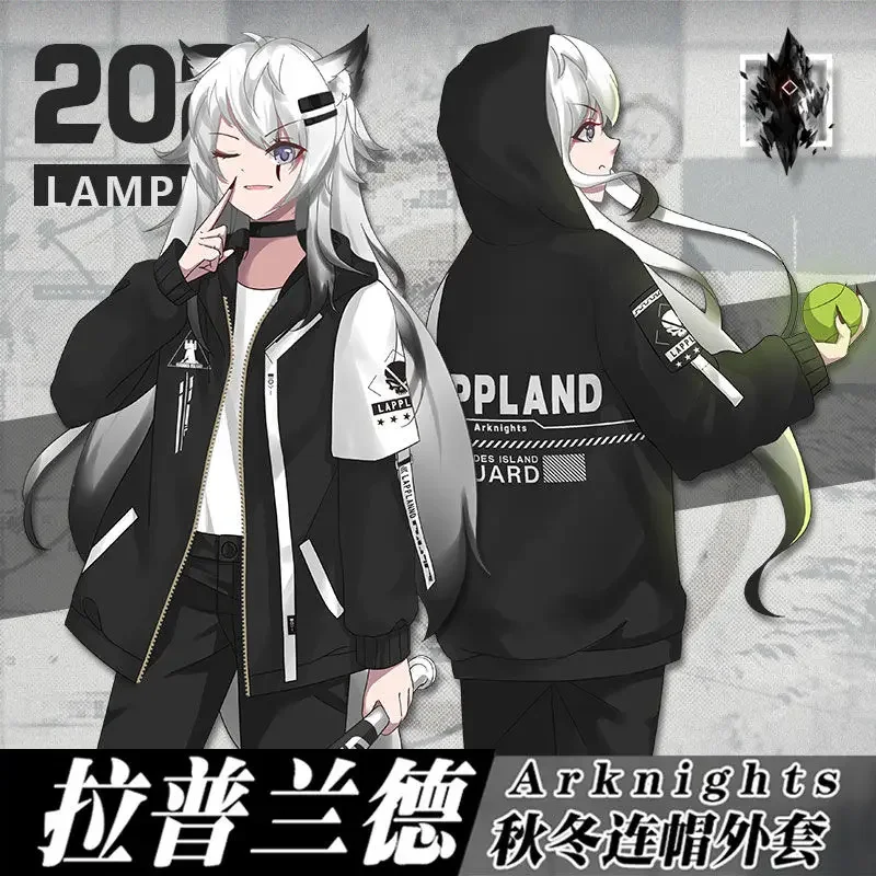 

Game Arknights Rhodes Island zipper Hoodie Guard Lappland Cosplay Jacket long sleeve Coat streetwear coats and jackets