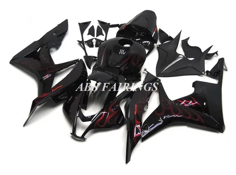 

НОВЫЕ комплекты обтекателей для мотоциклов ABS, подходят для HONDA CBR600RR F5 2007 2008 07 08, кузов Красного пламени под заказ