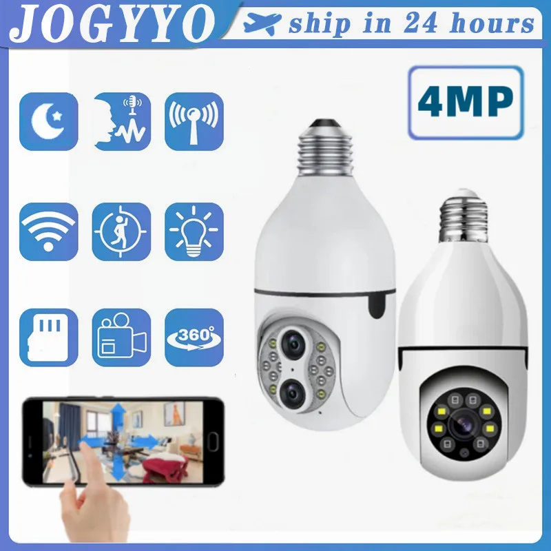 

E27 Bulb Wireless Surveillance Camera Outdoor Wifi Night Vision Automatic Human Tracking Home Panoramic Video Security Monitor