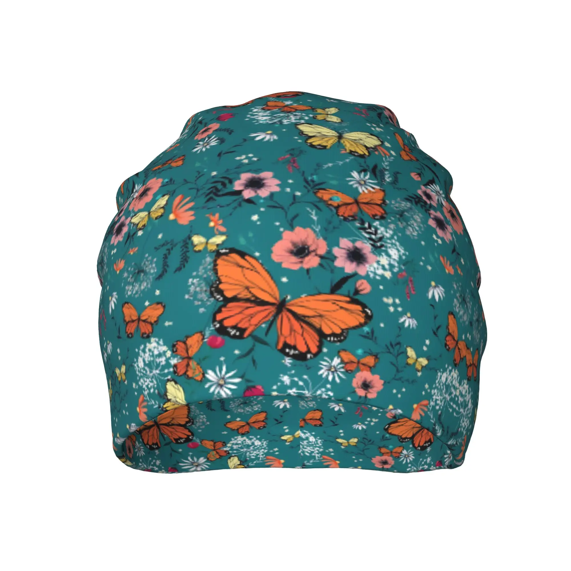 Фото Шапки-бини Stitch Bonnet для мужчин и женщин: тонкие, с цветочным узором и листьями, осенне-весенние, теплые, уличные, в стиле Skullies Beanies №2