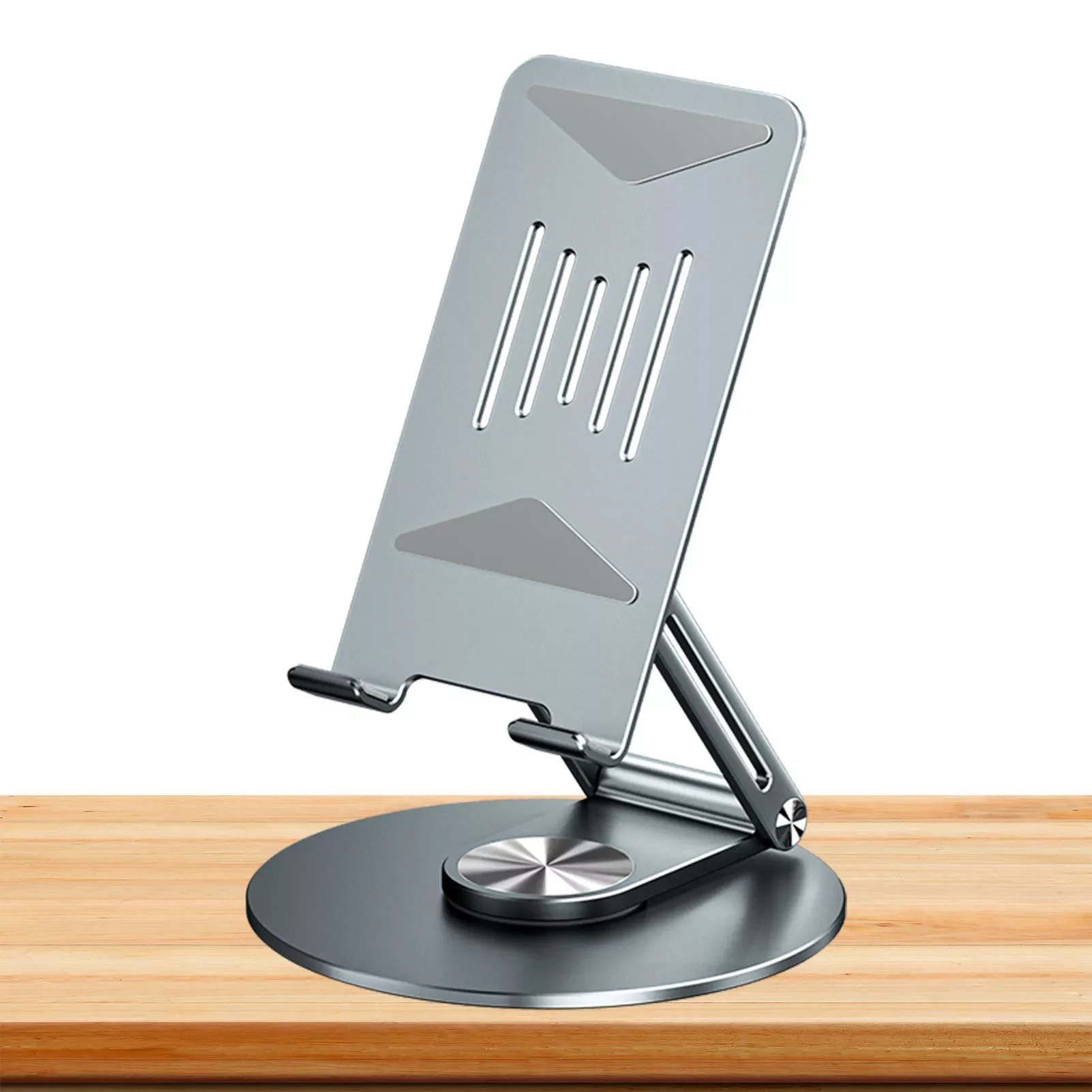 

2023NEW 360 Rotation Aluminum Alloy Vertical Stand Base Desktop Dock Tablet Holder ForIPhone Adjustable Desk Mount
