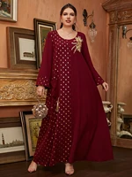 toleen women elegant plus size large maxi dresses 2022 spring long sleeve abaya oversized muslim evening party festival clothing