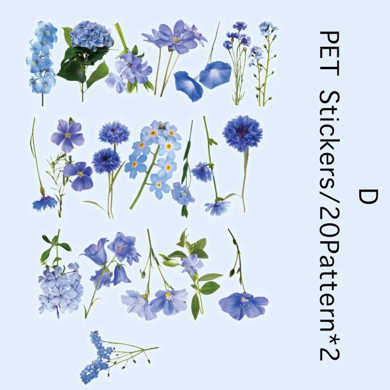 

Декоративные наклейки Journamm, цветы, пластик, 40 шт