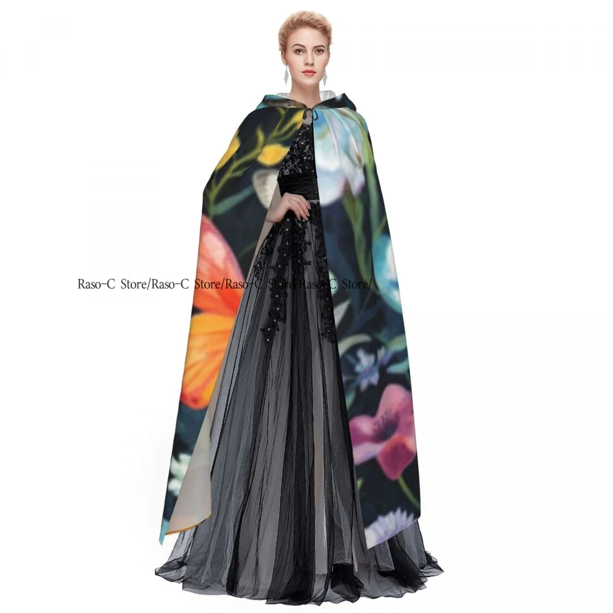 Фотофон с капюшоном и цветочным рисунком бабочек