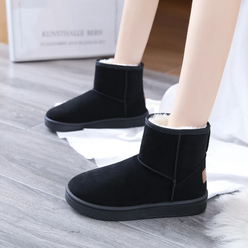 

2022 women's boots winter new casual fashion plush outdoor snow boots soft warm non-slip comfortable slip-on cotton shoes
