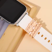 watch band silicone bracelet charms set for apple watch cute heart ring sets jewelry for iwatch sport watchband charms nails