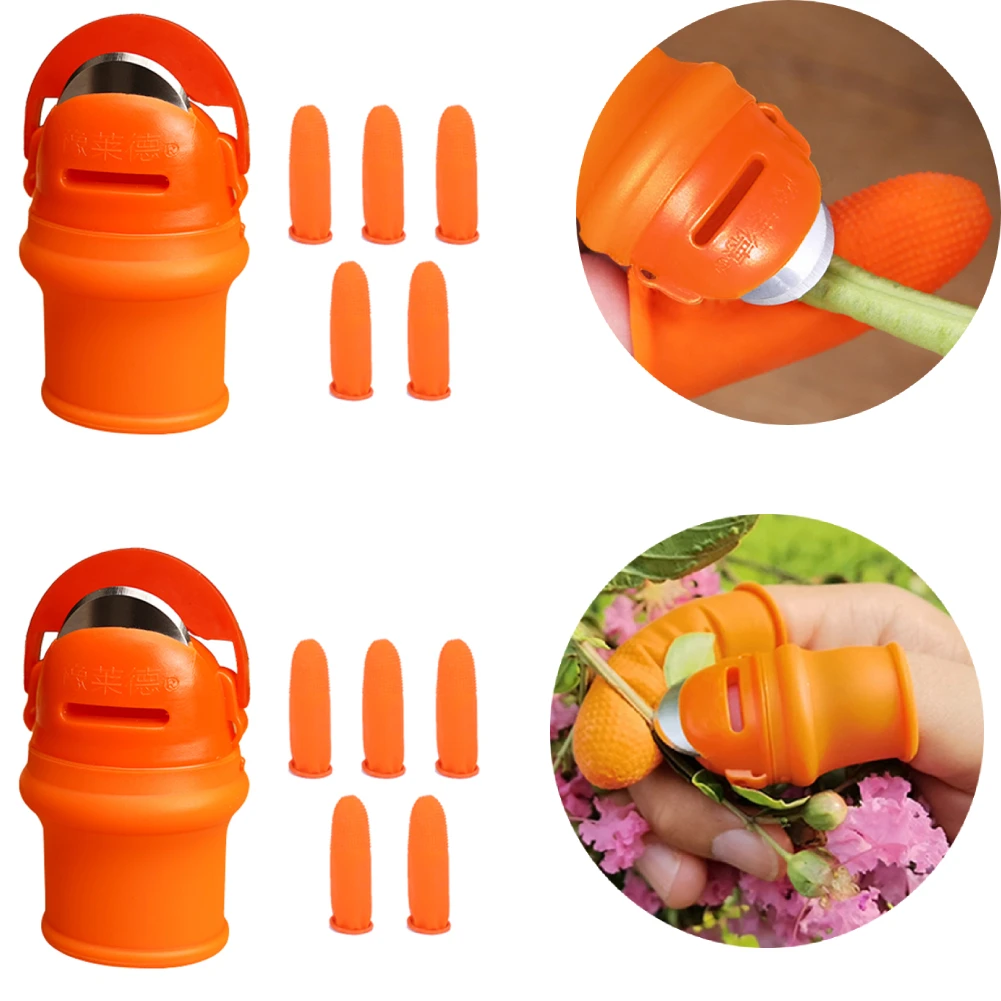 

Silicone Thumb Knife Finger Protector Gears Cutting Vegetable Harvesting Knife Pinching Plant Blade Scissors Garden Tools