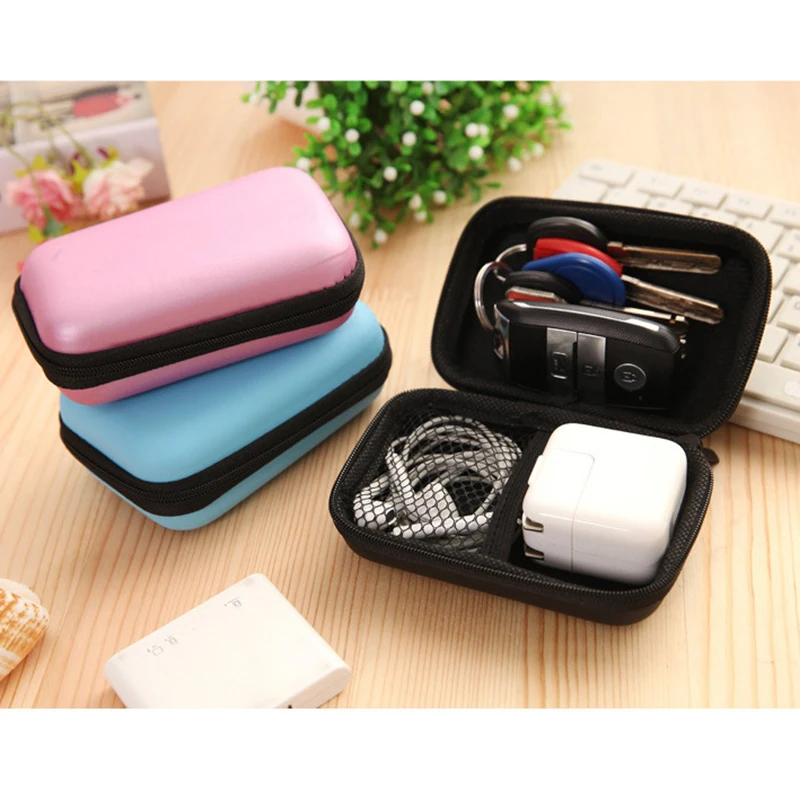 

Portable Data Cable Headphone Storage Box Simple Mobile Phone Data Cable Organizing Bag Silicone Storage Box