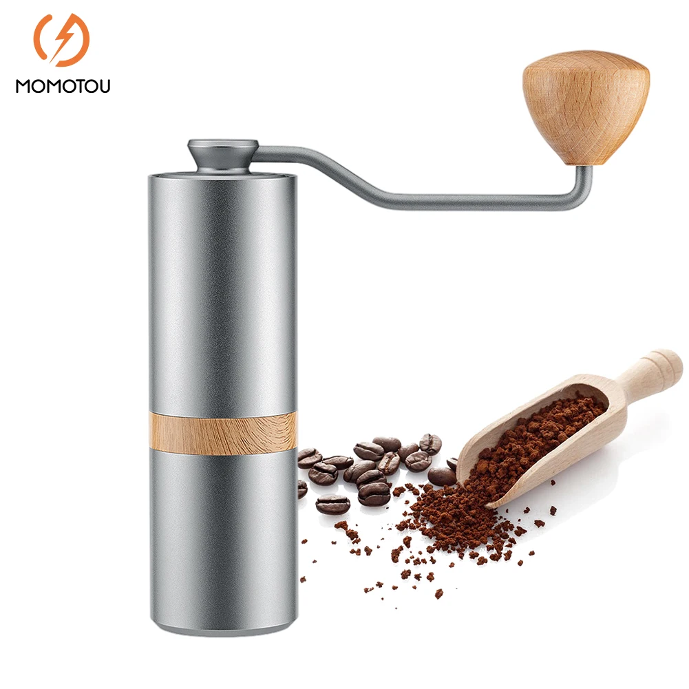 Portable Manual Coffee Grinder Hand Core Stainless Steel Grains Miller 12 Gears Adjustment Beans Machine Espresso Kitchen Tools
