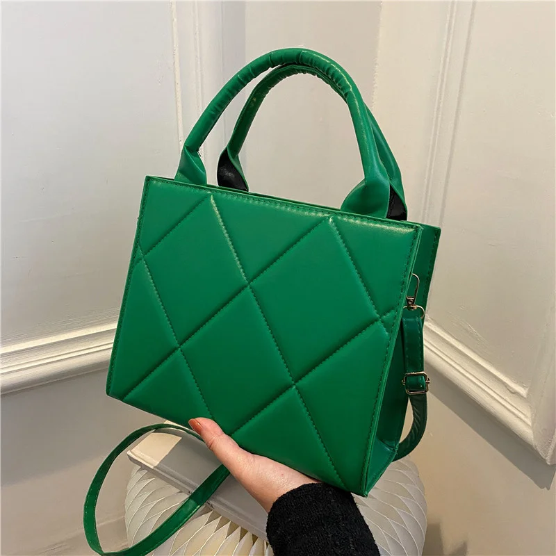 

2023 New Spring Women Shoulder Bag Trendy Plaid Pu Leather Crossbody Bags Ladies Handbags Brand Designer Top Handle Bag