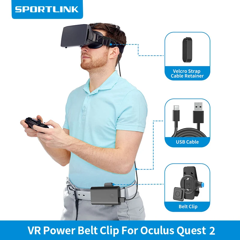 SPORTLINK VR набор зажимов для ремня питания Oculus Quest 2 зарядное устройство