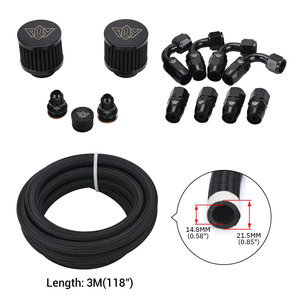 Масляный уловитель WLR сапунный бак с фитингами для топливного шланга AN10