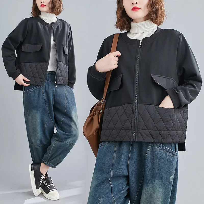 2024 новый стиль корейская версия свободная посадка короткая куртка больших