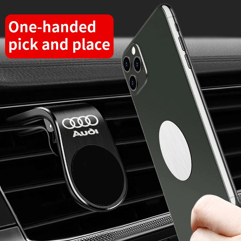 

For Audi S A3 A4 A5 A6 A7 Q3 Q5 Q7 S3 S4 S5 S6 S8 TT B6 B7 B8 B5 8L 8V 8P C5 RS4 Car Metal Emblem styling Magnetic Phone Holder