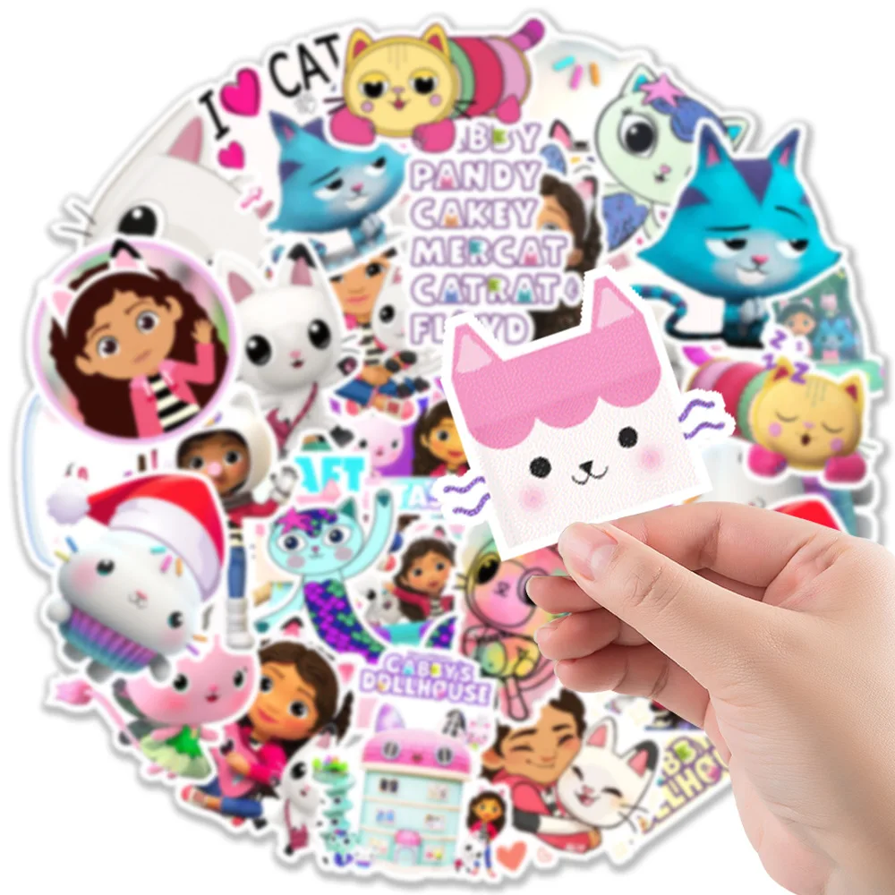 

50Pcs Gabbys Dollhouse Stickers Cartoon Anime Sticker Graffiti Decal Car Fridge Skateboard Watercup Laptop Luggage Diy Kid Toy