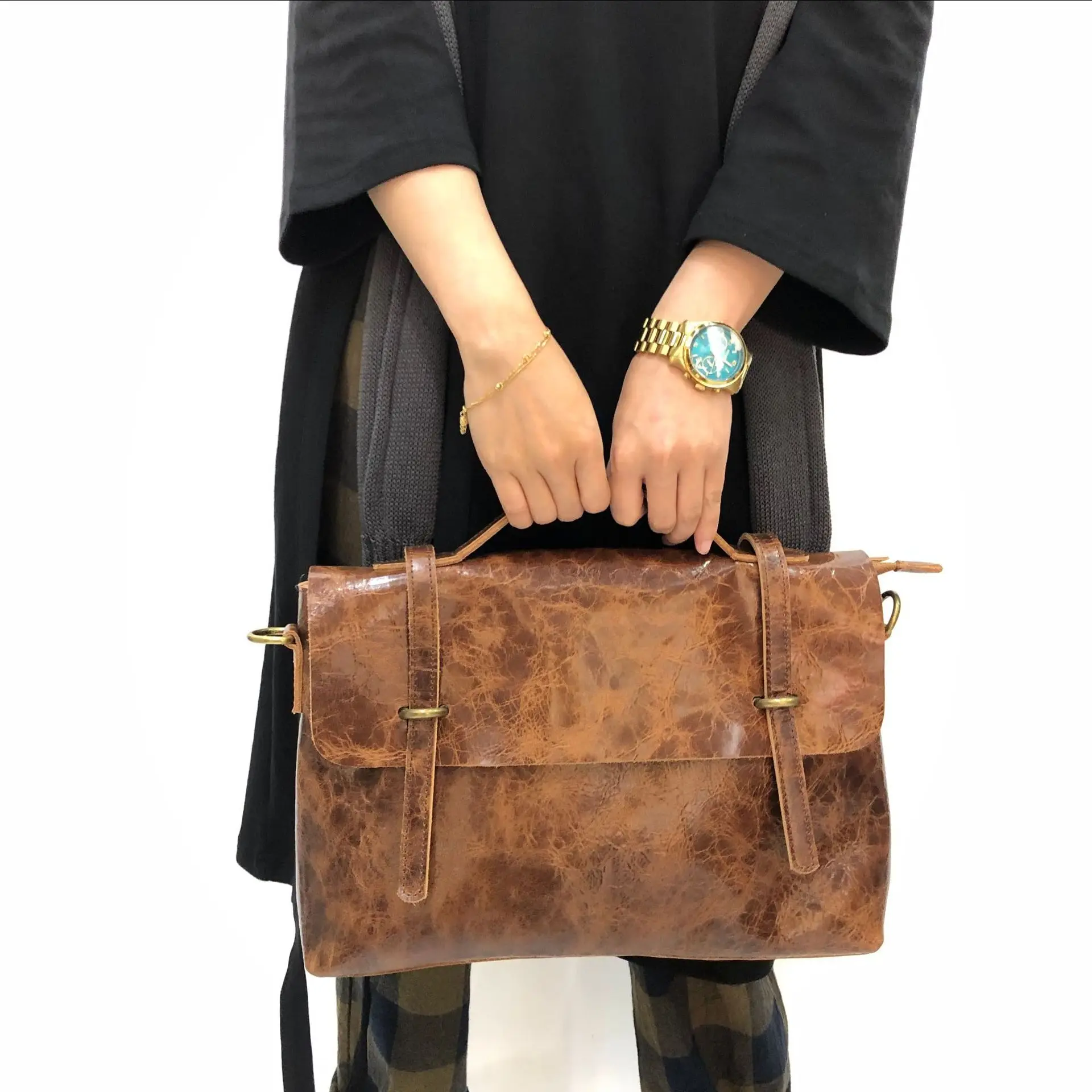 New Japanese Style Retro Leather Messenger Bag Women's Handbag Handmade Leather Messenger Bag Soft Leather Women's Shoulder Bag