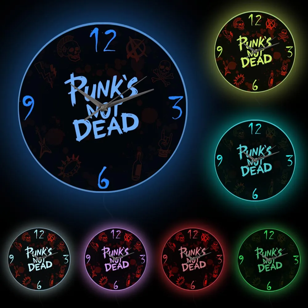 Современные настенные часы в стиле панк-рок декоративные панк с надписью не