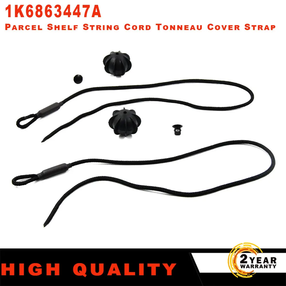 

2Pcs Car Parcel Shelf String Cord Tonneau Cover Strap For VW Golf MK5 MK6 Rabbit R R32 R20 GTI Hatch Tailgate Trunk 1K6863447A