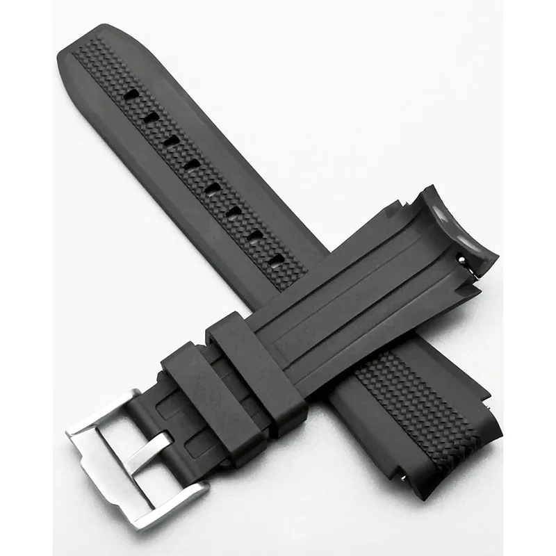 Фото New Curved End Silicone Strap for Omega x Swatch Moonswatch Quick Release Sport Waterproof Men Women Bracelet Watch Band 20*20mm №4