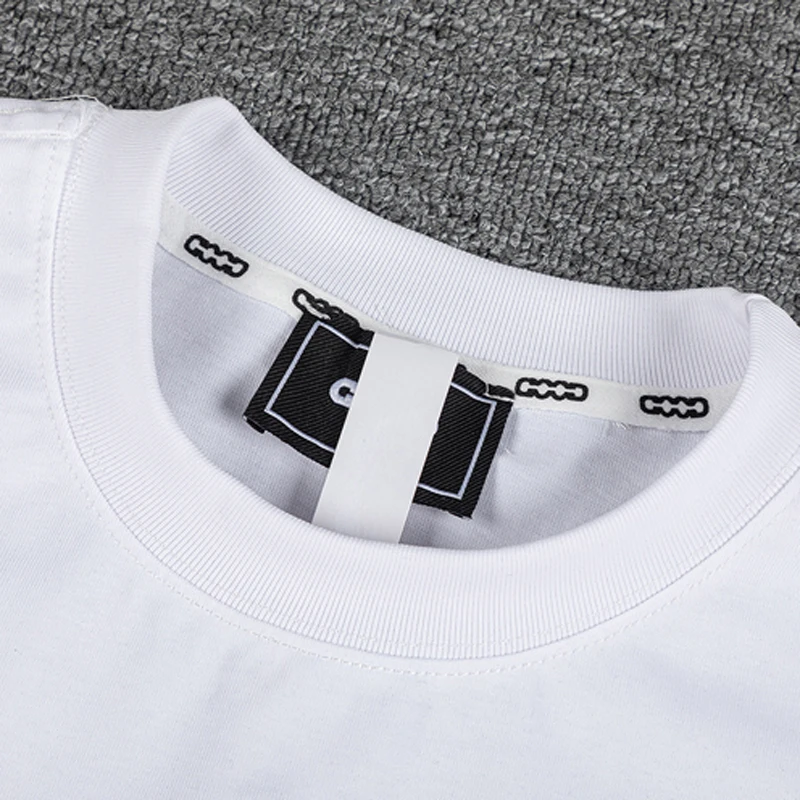 Фото Летняя высококачественная футболка GOODBRAND с блестящими стразами и принтом, с коротким рукавом, в уличном стиле хип-хоп, свободного кроя. №5