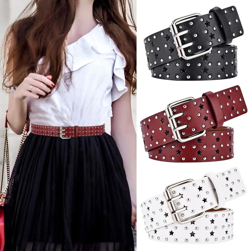 

Ремень с двумя звездами, с заклепками