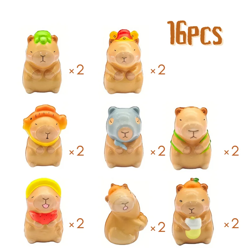 

Мягкие игрушки капибары, полиэстер, набор из 8 штук