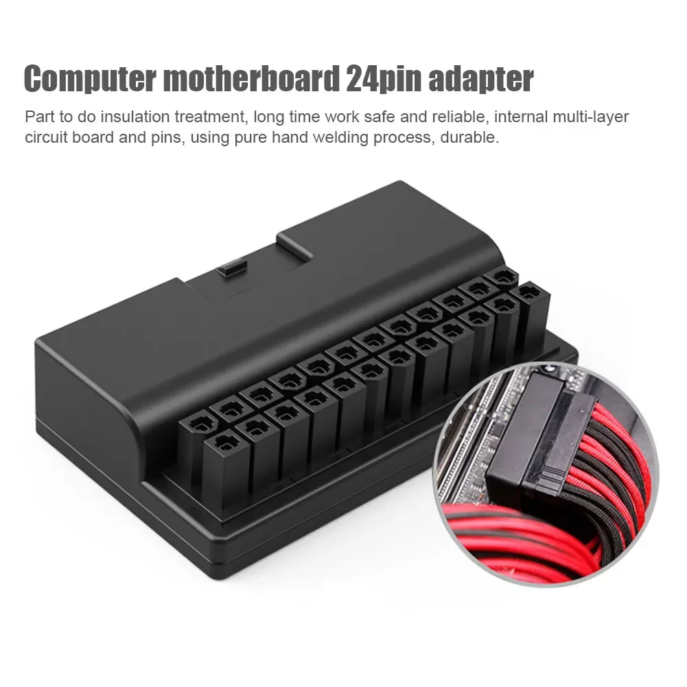 

ATX 24 Pin to 90 Degree Power Plug Adapter Mainboard Motherboard Power Supply Cable Connectors Modular DIY Mounting Accessessory
