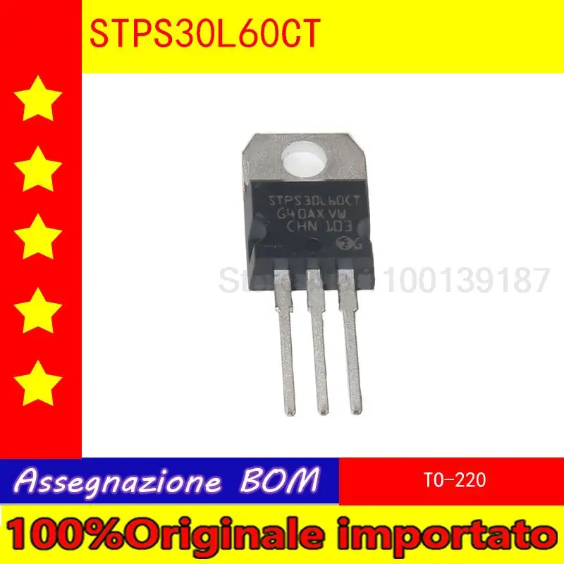 

50 шт./лот STPS30L60 STPS30L60CT TO-220 Барьерный Диод Schottky 30A 60V