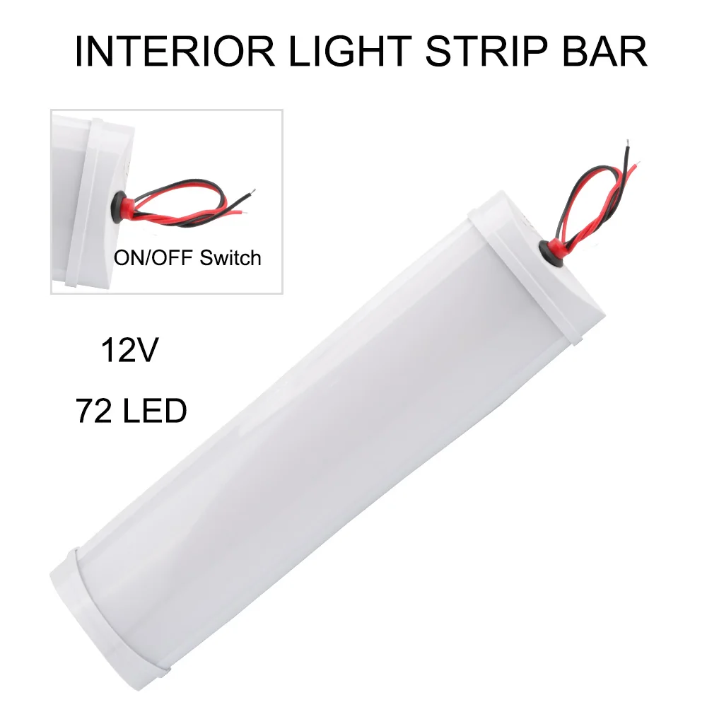 

Car Interior Led Light Bar Reading Lamp With Switch White Light Tube For Lorry Truck Camper Ship Indoor Ceiling Lights 12V 10W