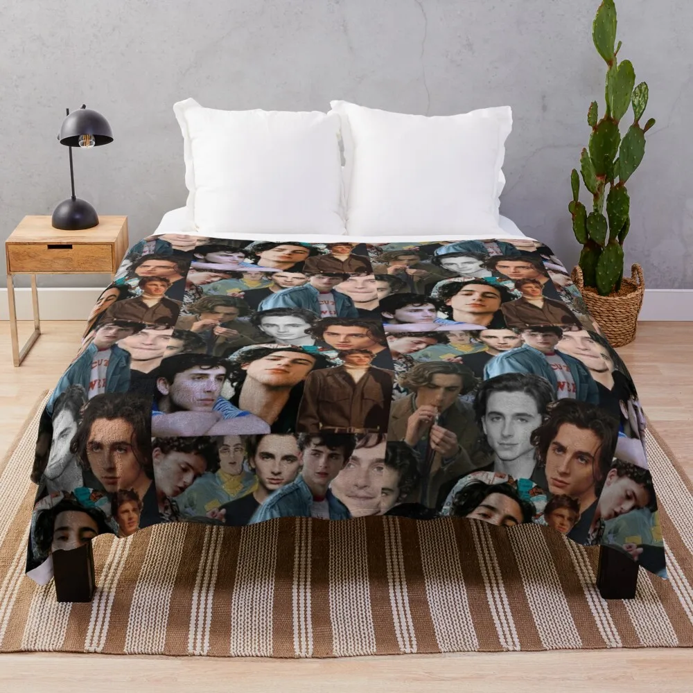 

Timothee Chalamet Collage Design Throw Blanket quilt blanket retro extra large throw blanket Blanket for sofa