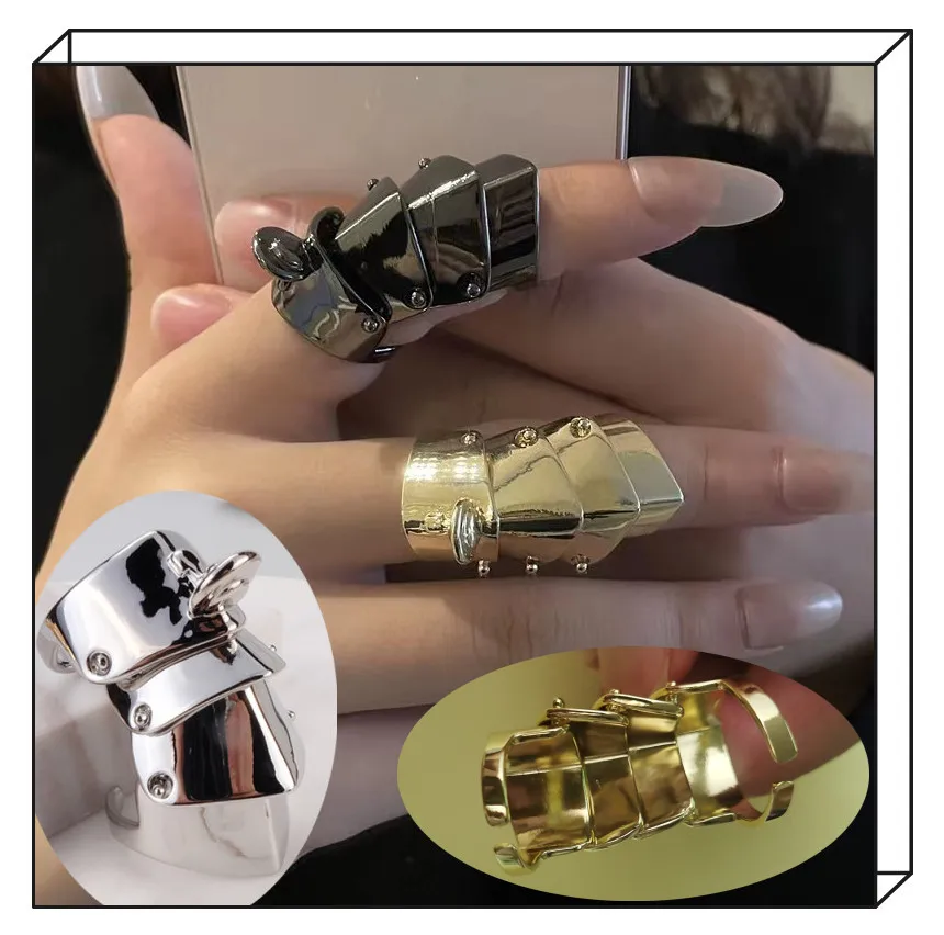 

Knuckle ring Joint ring Four section movable armor ring Saturn dark Opening adjustable ring Fashion hip hop jewelry alloy ring