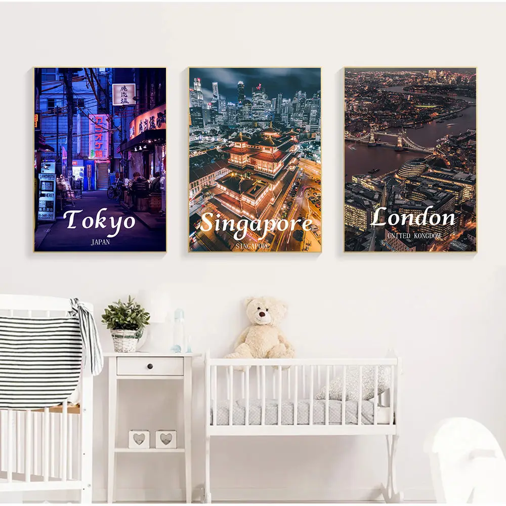 Известная Картина на холсте Нью-Йорк Гавана Сингапур плакат и печать Торонто