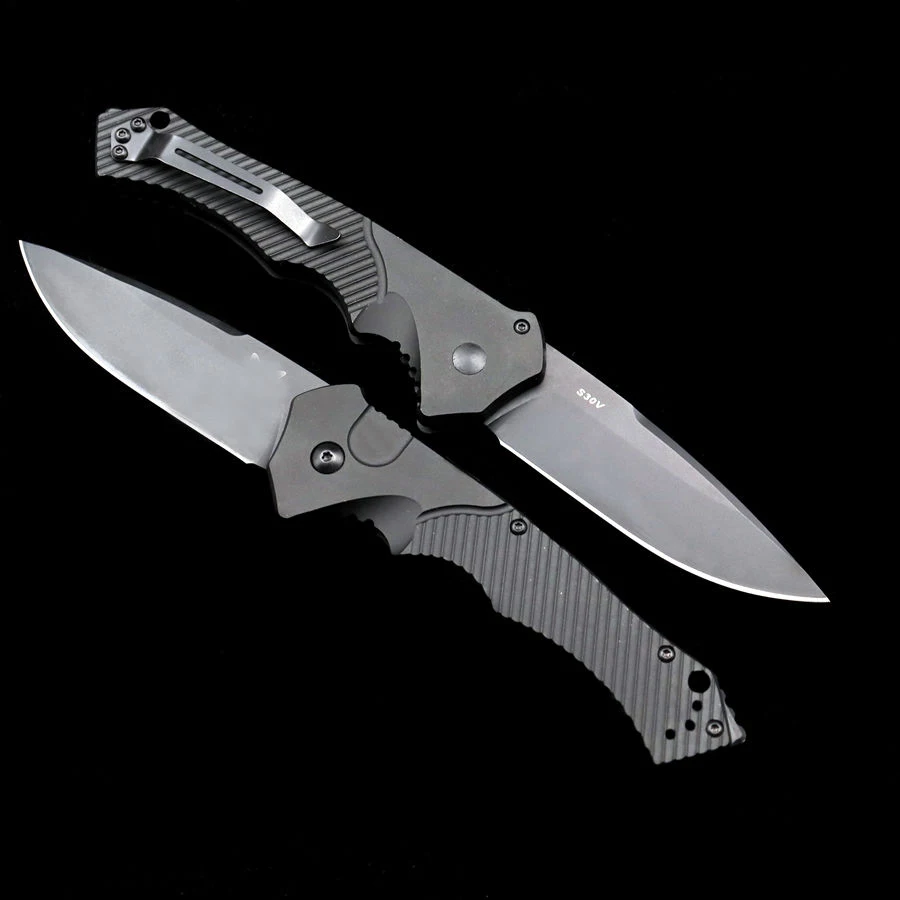 Outdoor BM 9600BK Folding Knife S30V Aluminum Handle Safety Self Defense Pocket Army Knives EDC Tool