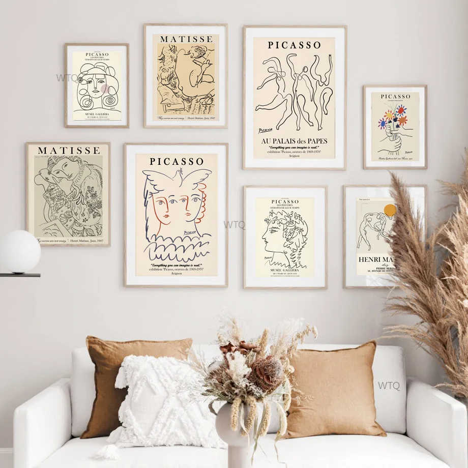 Настенная Картина на холсте Пикассо Матисс абстрактная девушка цветок в