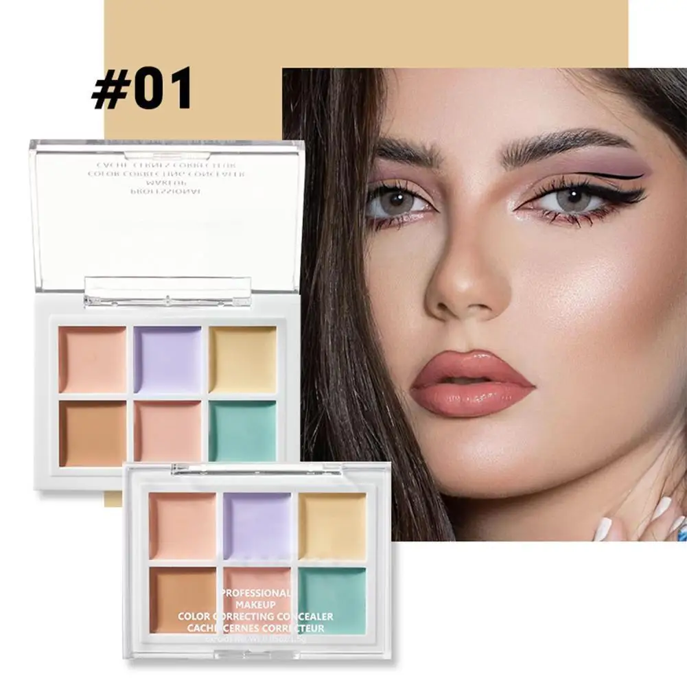 

6Colors Concealer Palette Correct Skin Tone Cream Cover Facial Circle Acne Contouring Color Makeup Corrector Brighten Matte O1R8