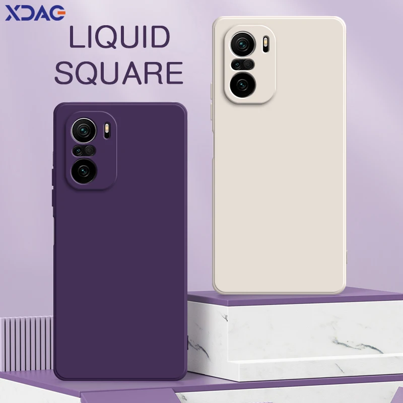 2021 Original Square Liquid Silicon Case for Xiaomi POCO F3 Pro GT 5G Camera Lens Protective Soft Phone Back Cover POCOF3 F3Pro