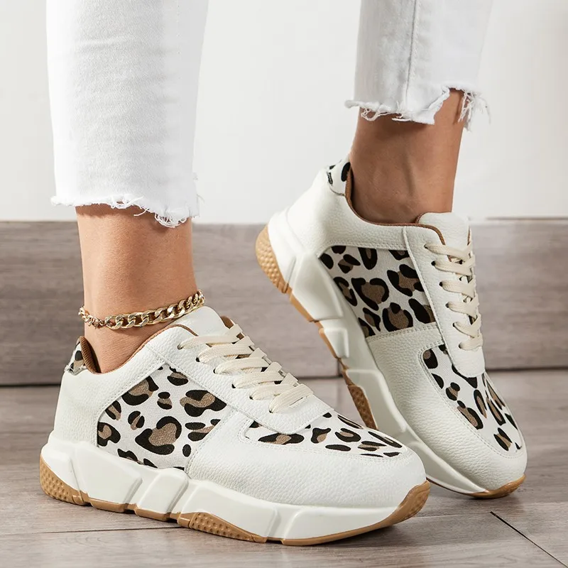 

Women Shoes Fashion Casual Leopard Women Shoes Platform Women Sneakers Low Top Lace Up Vulcanized Shoes Women Zapatillas Mujer