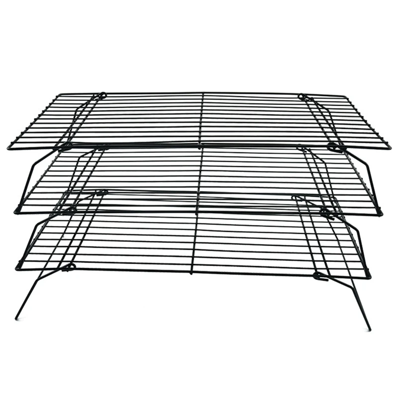 

Hot SV-Baking Tools Three-Layer Folding Cake Cooling Rack Bread Drying Rack Biscuit Rack Iron Non-Stick Kitchen Storage Rack