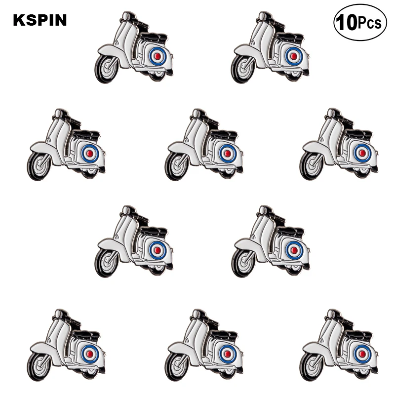 

White Moto Lapel Pin Flag badge Brooch Pins Badges 10Pcs a Lot
