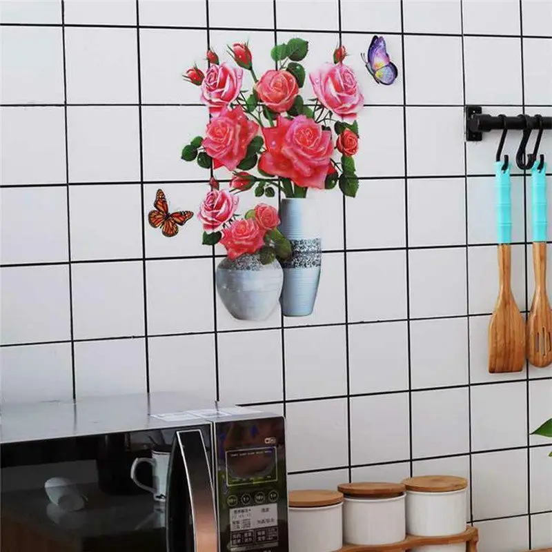 

3D Stereo Sticker Wall Home Decoration DIY Plant Vase Self-Adhesive Sticker