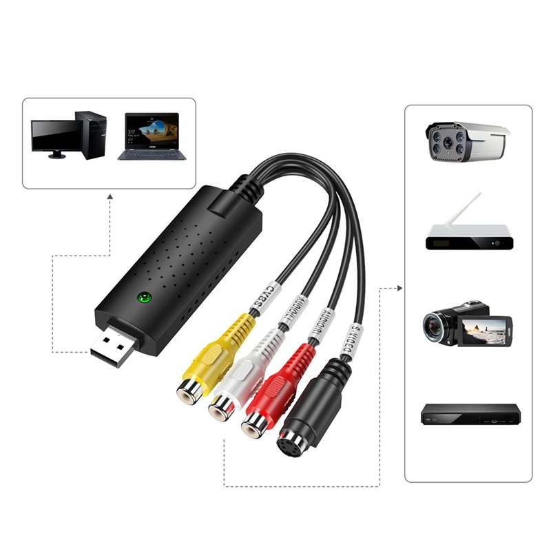 Устройство для захвата видео DVD VHS DVR с поддержкой Win10